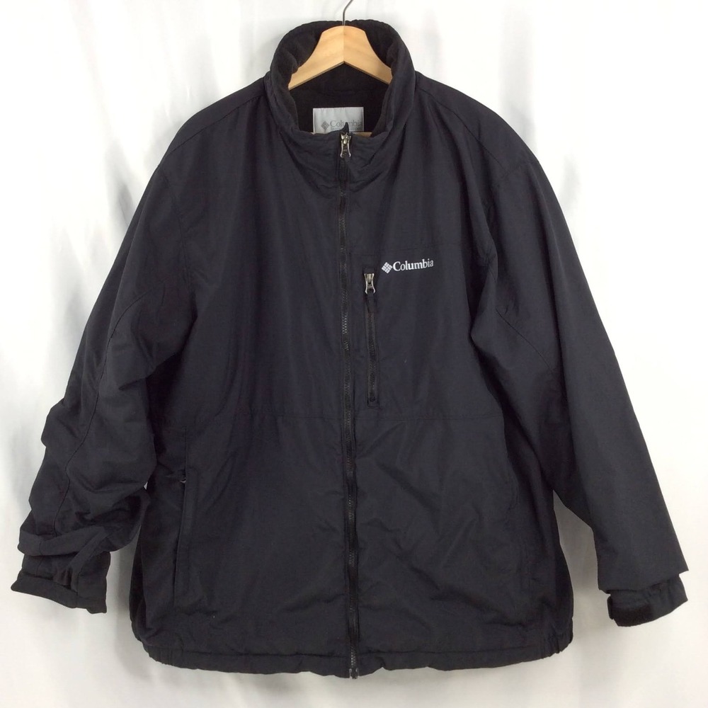 Columbia Men's Jacket Size XXL Black Full Zip Fleece Lined Waterproof Winter